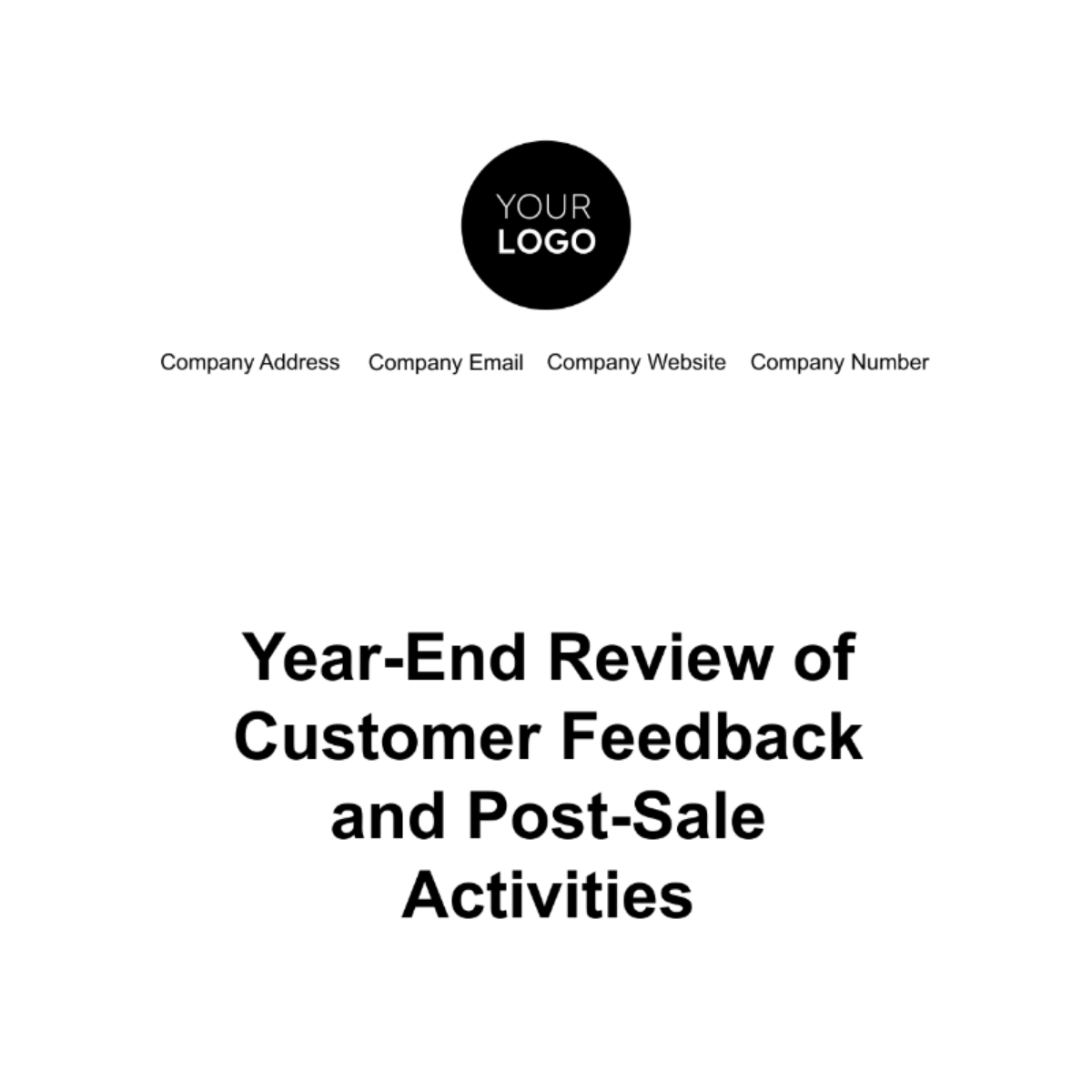 Year-end Review of Customer Feedback and Post-Sale Activities Template