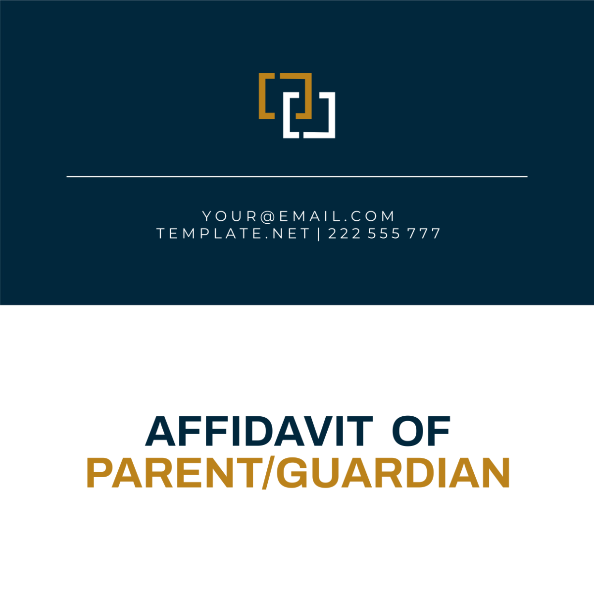 Affidavit By Parent/Guardian Template