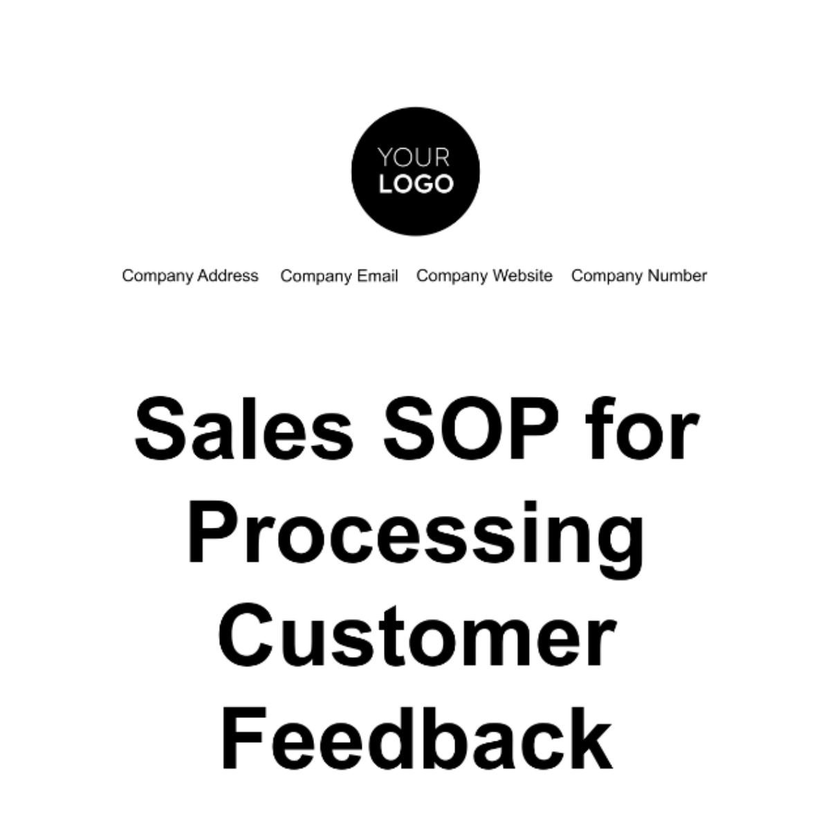 Free Sales SOP for Processing Customer Feedback Template