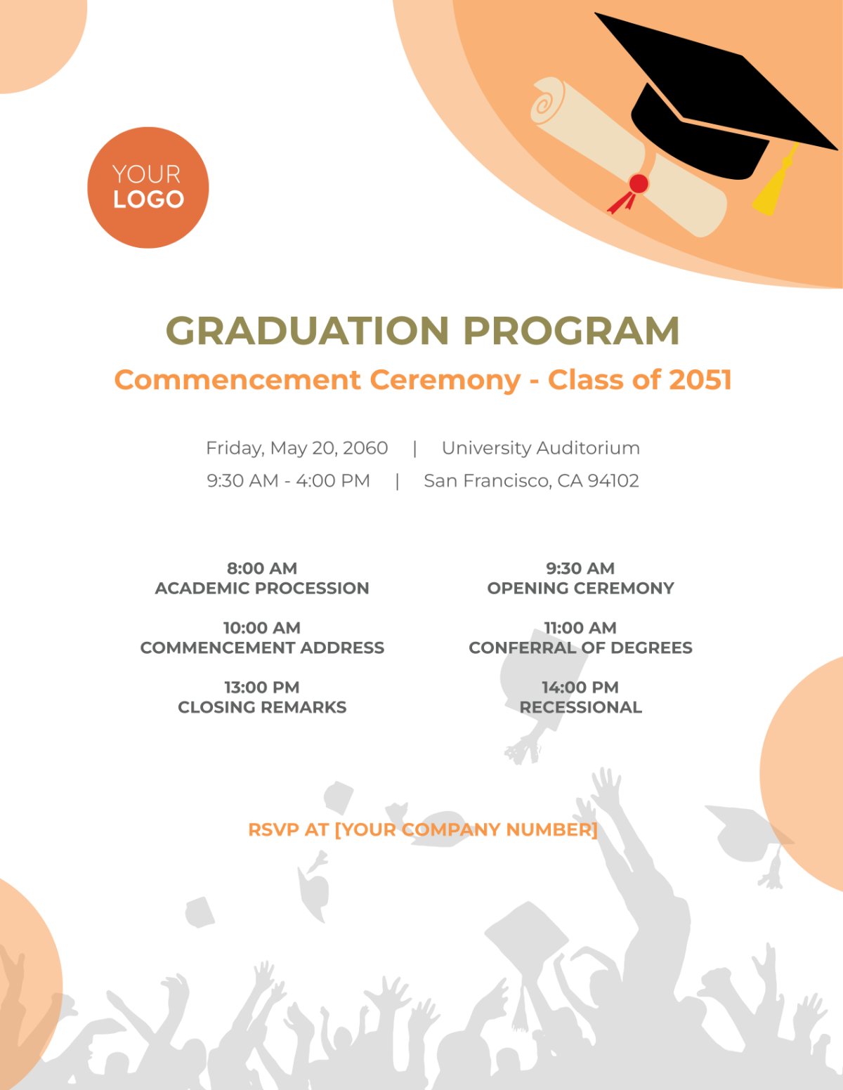 Free Downloadable Graduation Program Template