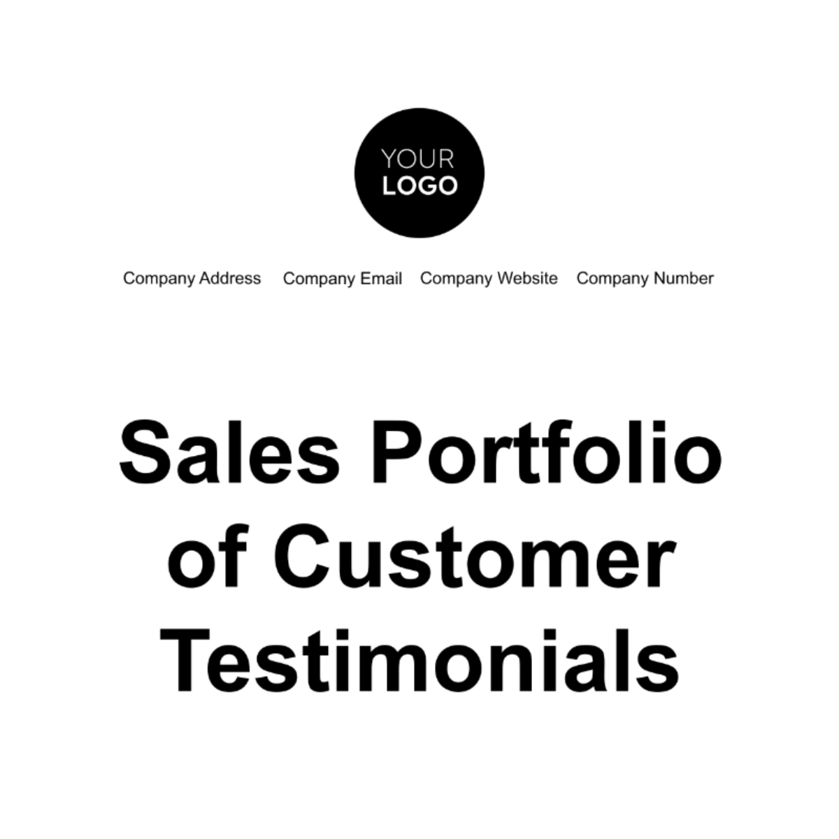 Sales Portfolio of Customer Testimonials Template