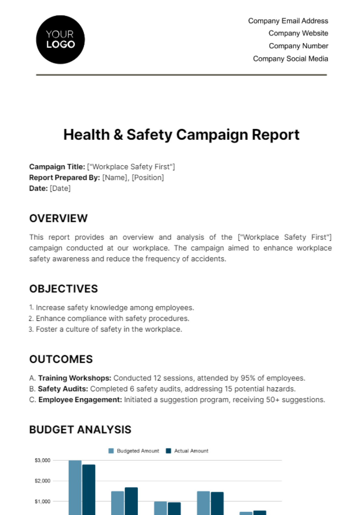 Free Health & Safety Campaign Report Template