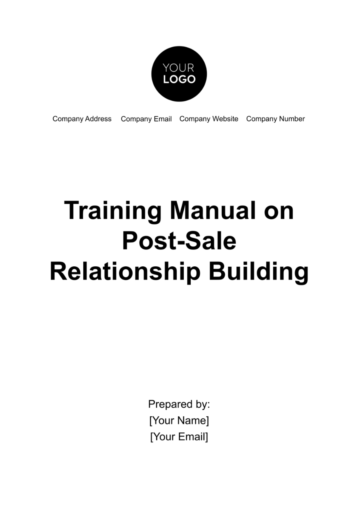 Training Manual on Post-Sale Relationship Building Template - Edit Online & Download