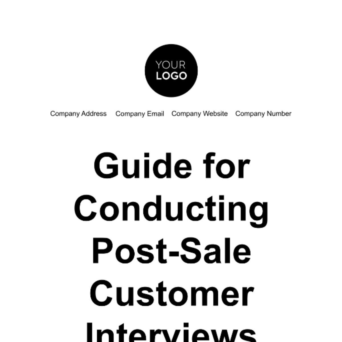 Free Guide for Conducting Post-Sale Customer Interviews Template