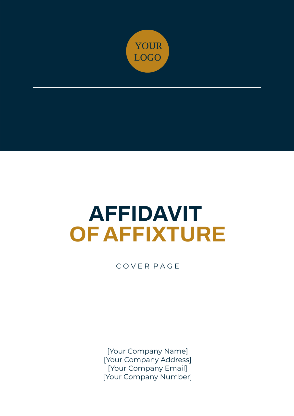 Affidavit of Affixture Cover Page