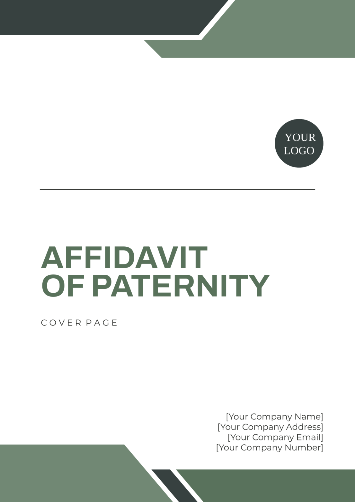 Affidavit of Paternity Cover Page