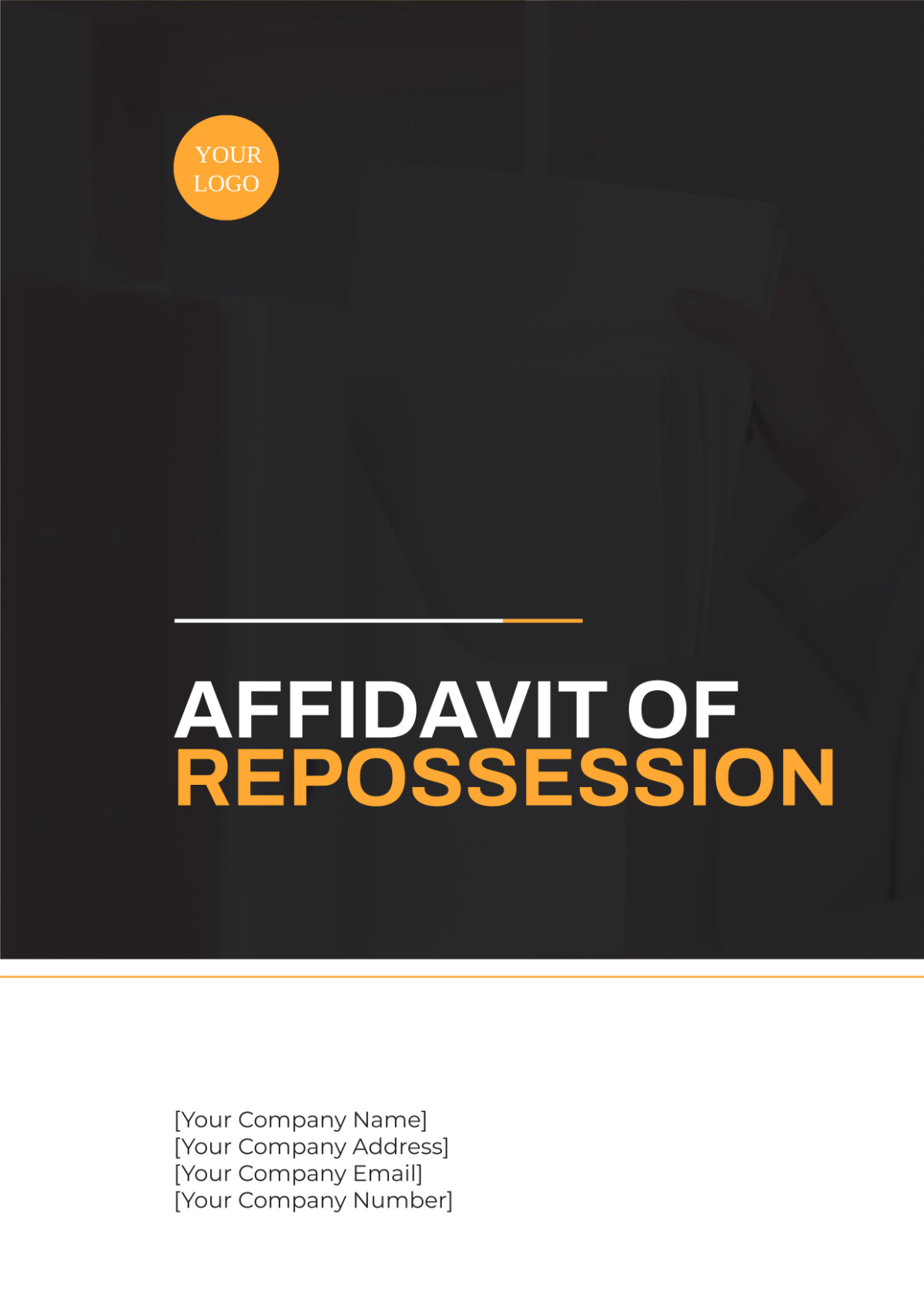 Affidavit of Repossession Cover Page