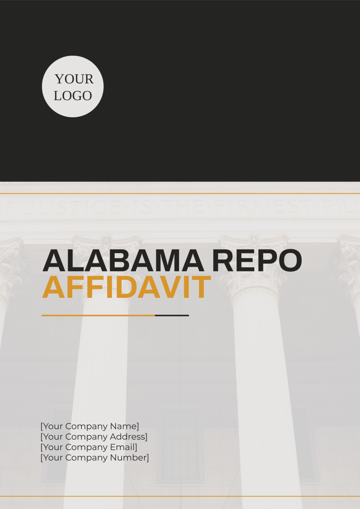 Alabama Repo Affidavit Cover Page