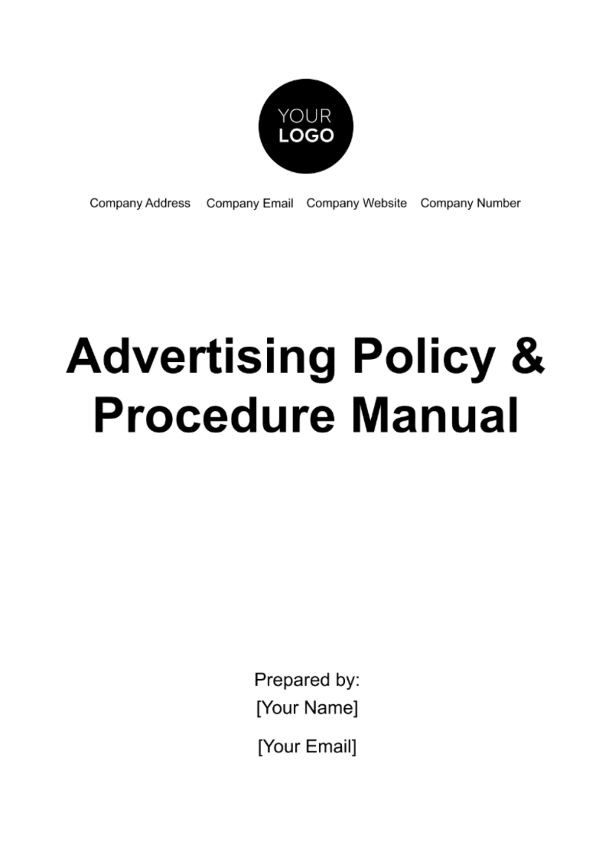 Advertising Policy & Procedure Manual Template