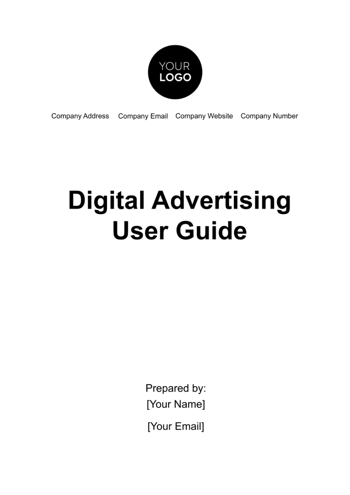 Free Digital Advertising User Guide Template