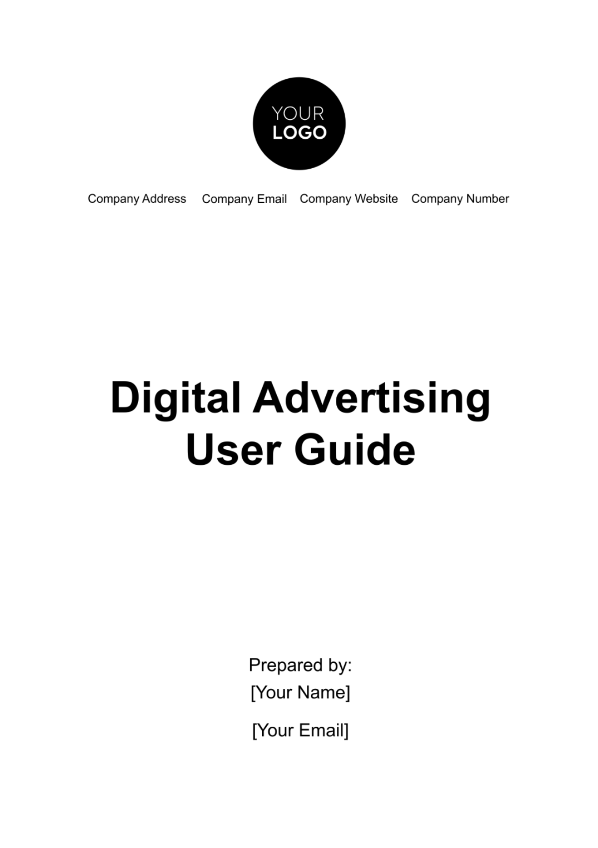 Digital Advertising User Guide Template - Edit Online & Download