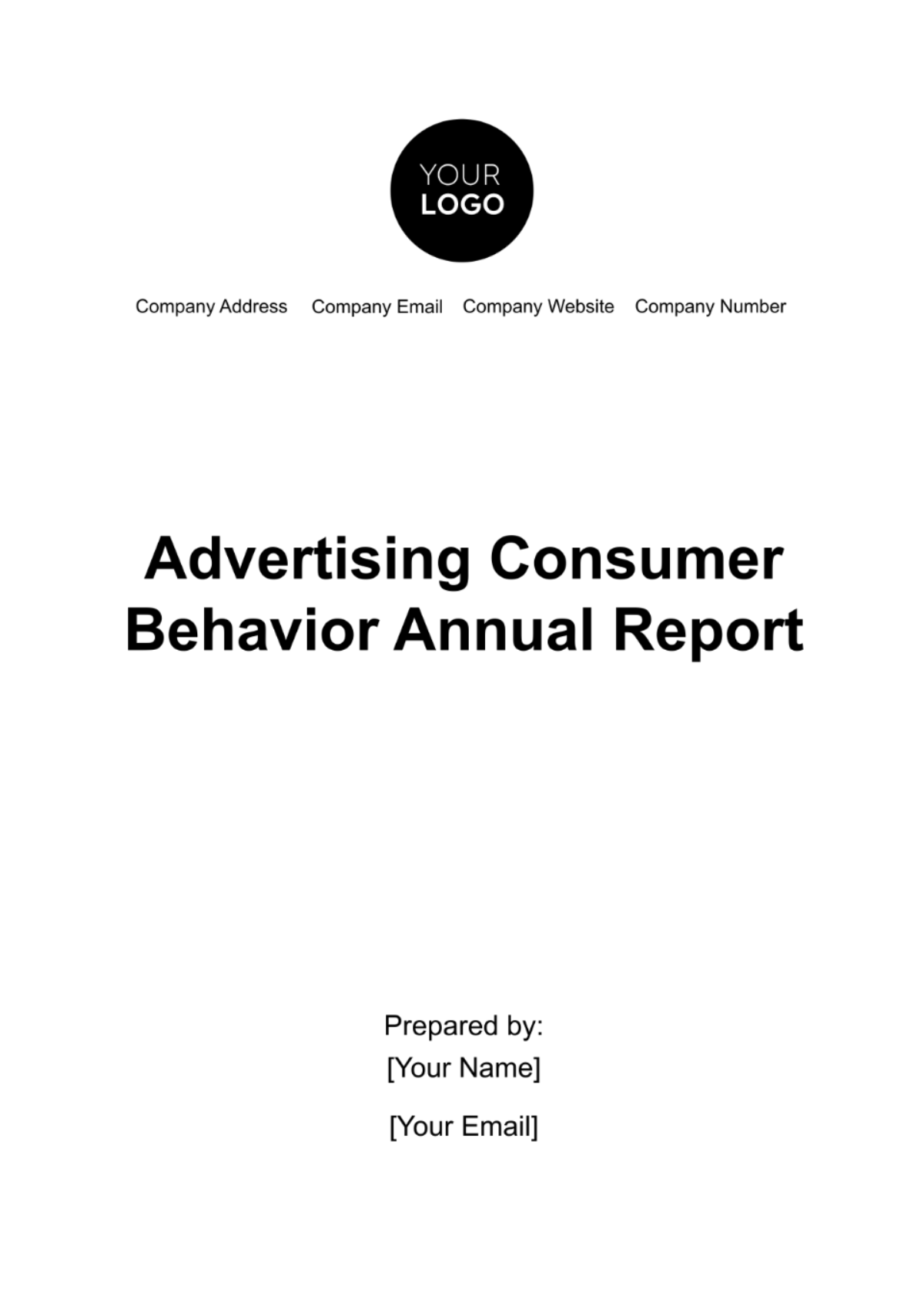 Free Advertising Consumer Behavior Annual Report Template
