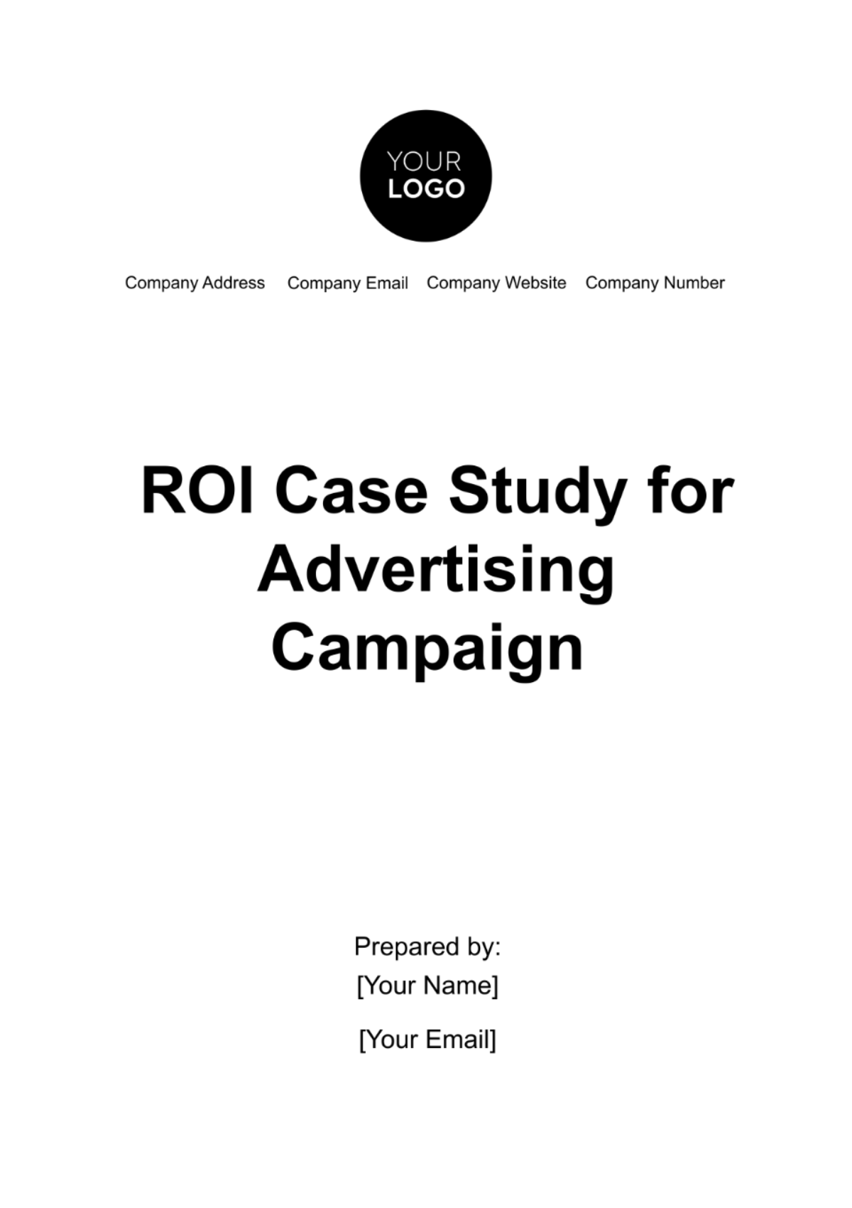 Free ROI Case Study for Advertising Campaign Template
