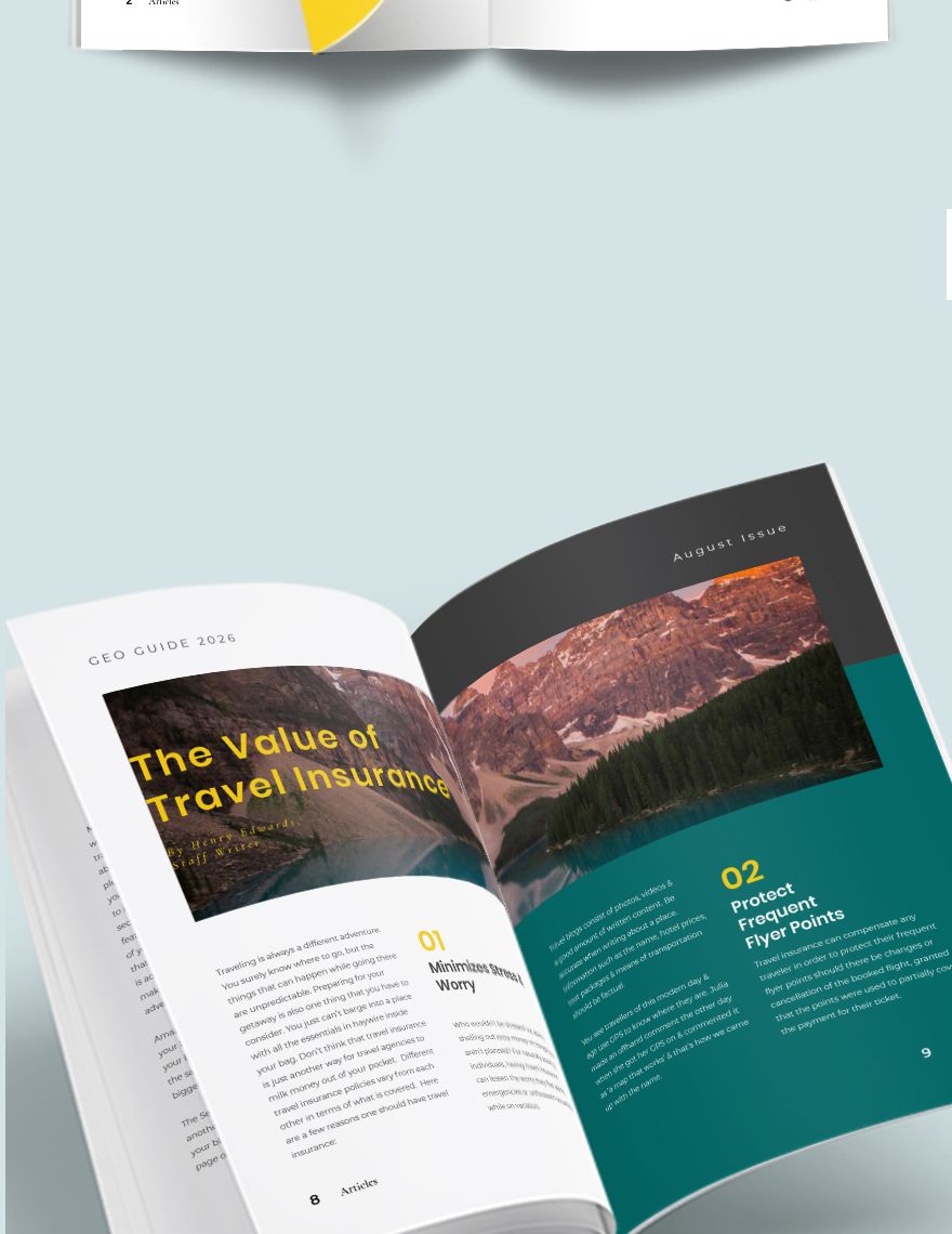 Geographical Traveler magazine Template