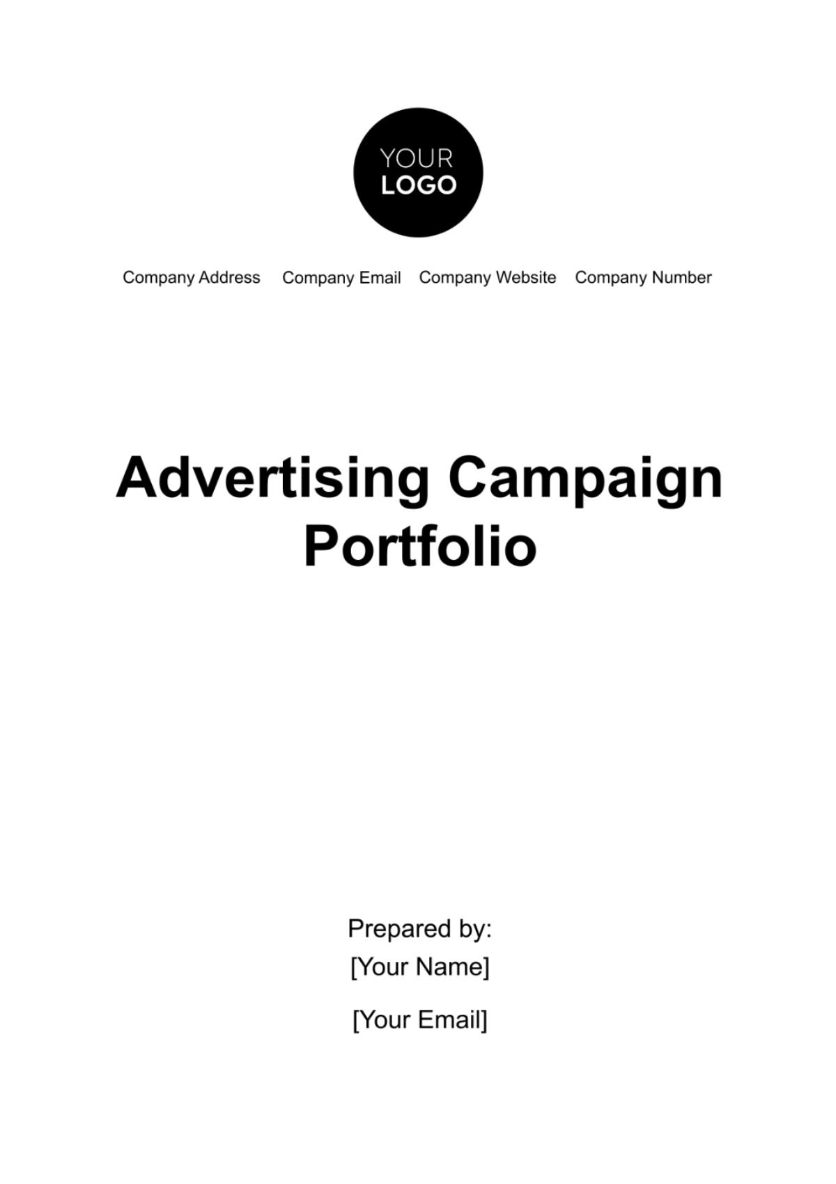 Free Advertising Campaign Portfolio Template