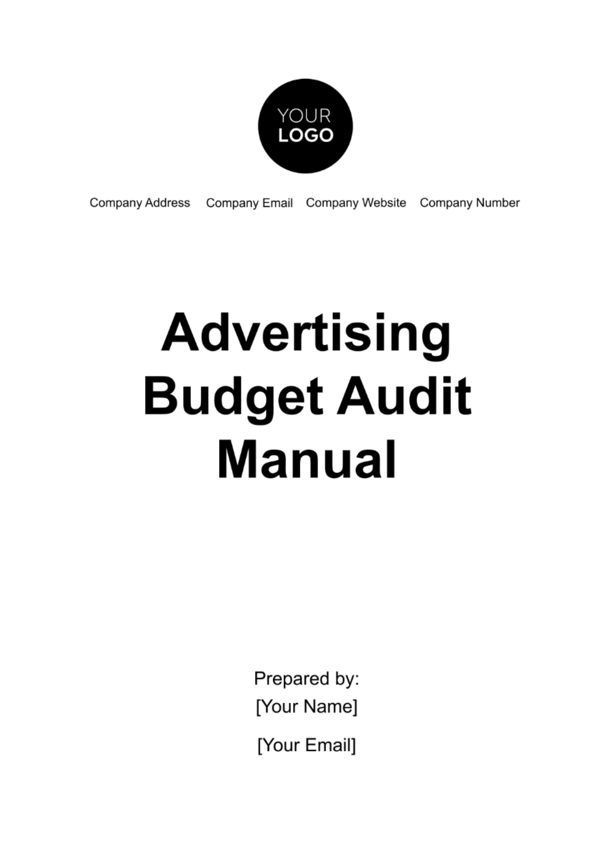 Advertising Budget Audit Manual Template