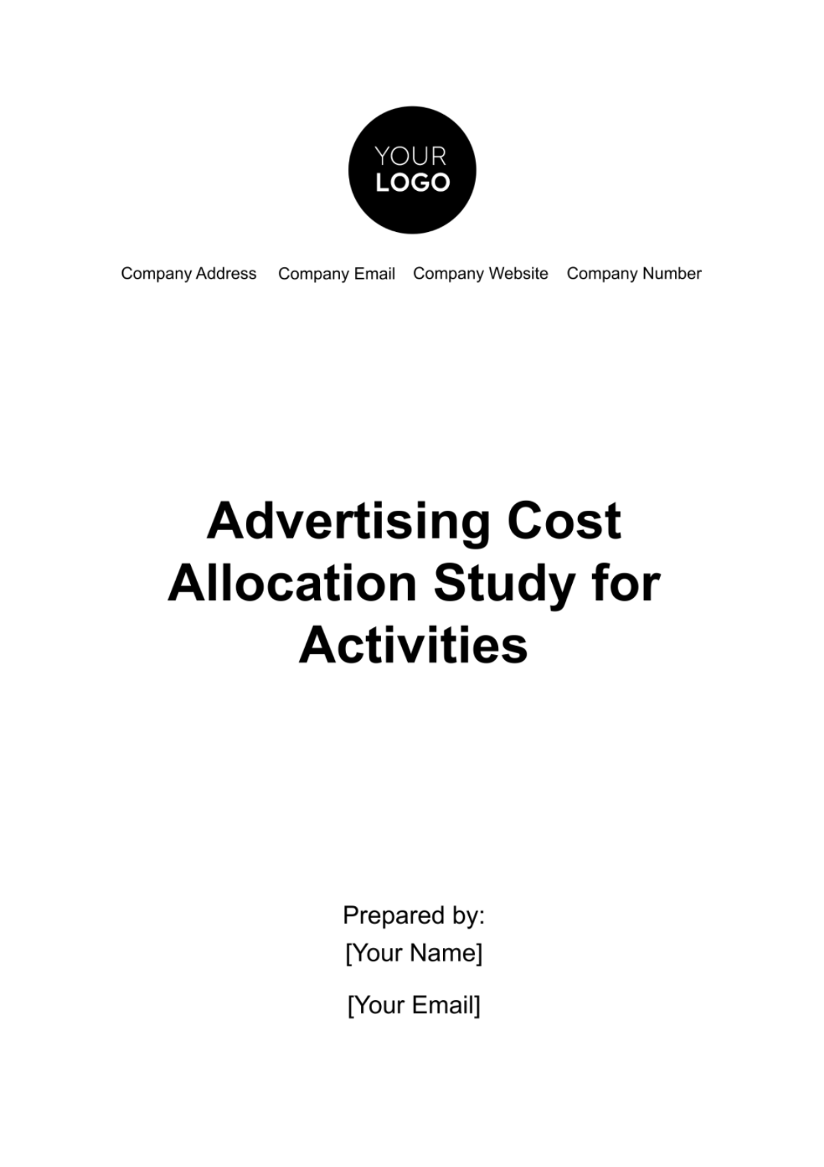 Advertising Cost Allocation Study for Activities Template - Edit Online & Download