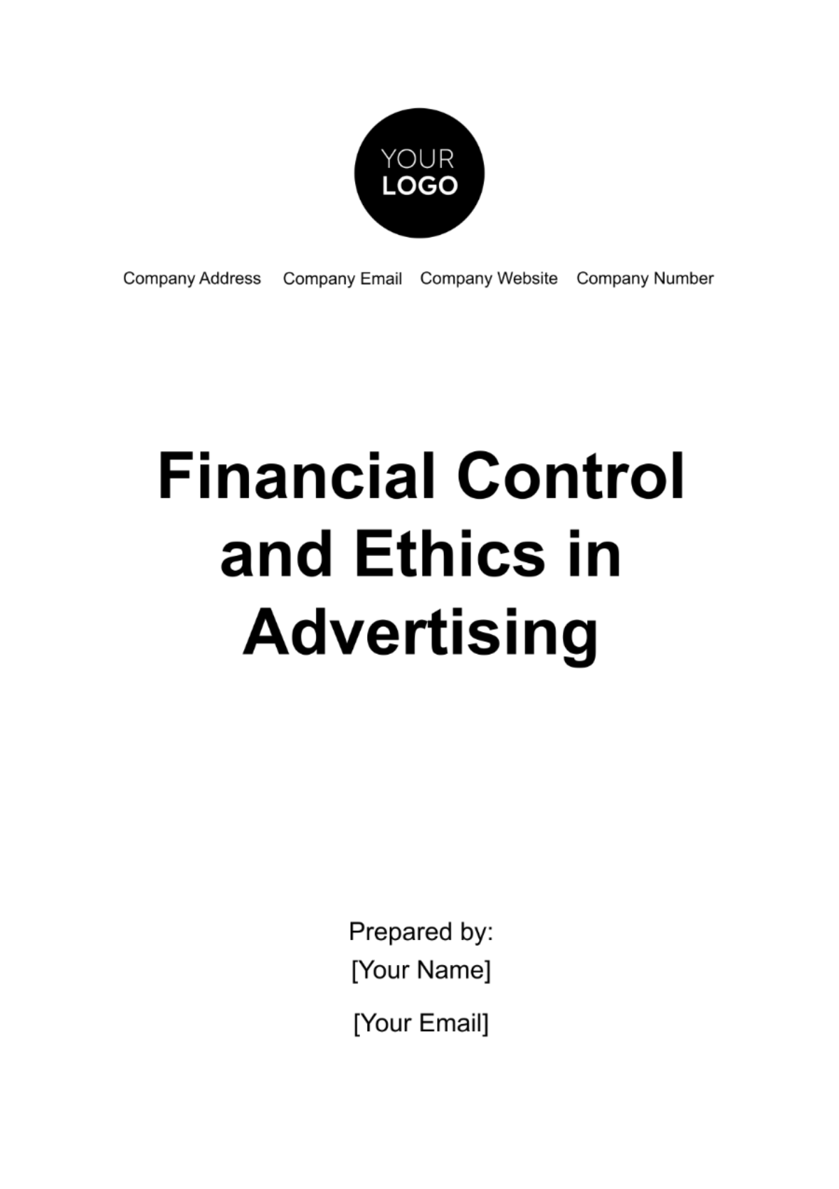 Financial Control and Ethics in Advertising Template