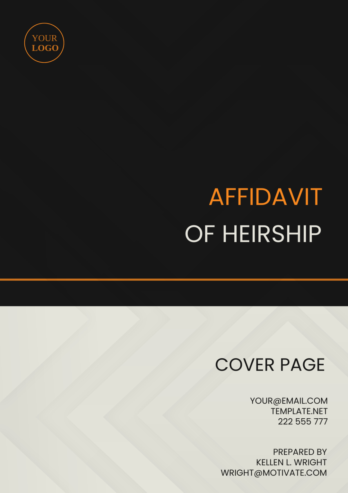 Affidavit of Heirship Cover Page Template