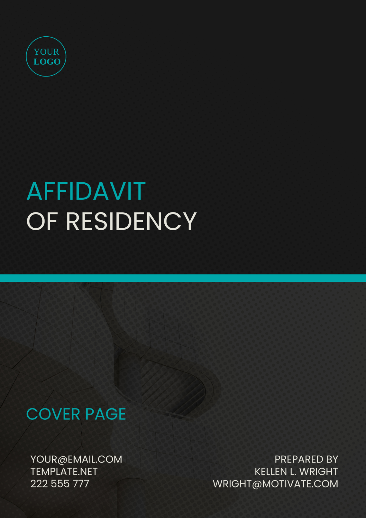Affidavit of Residency Cover Page Template
