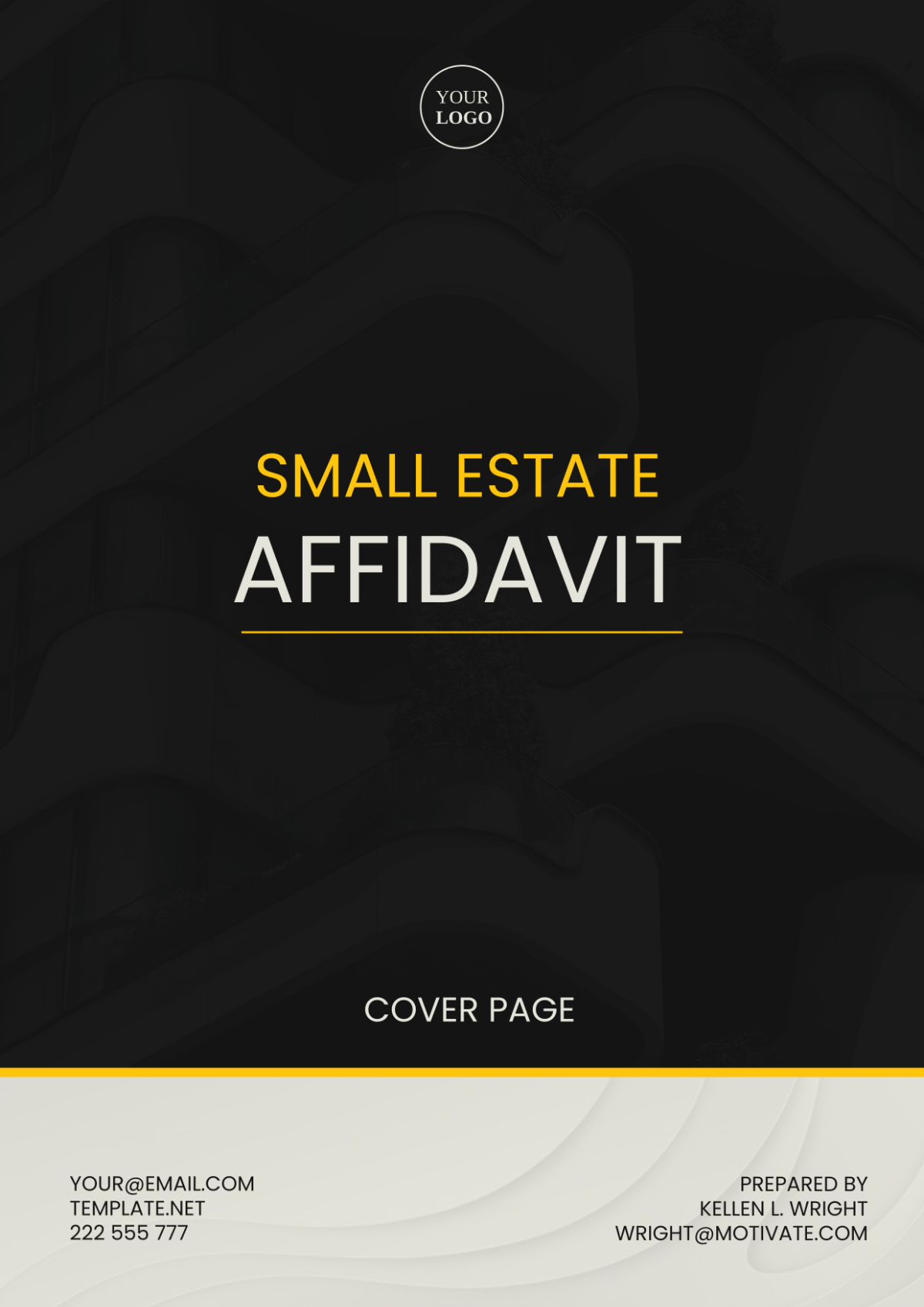 Small Estate Affidavit Cover Page Template
