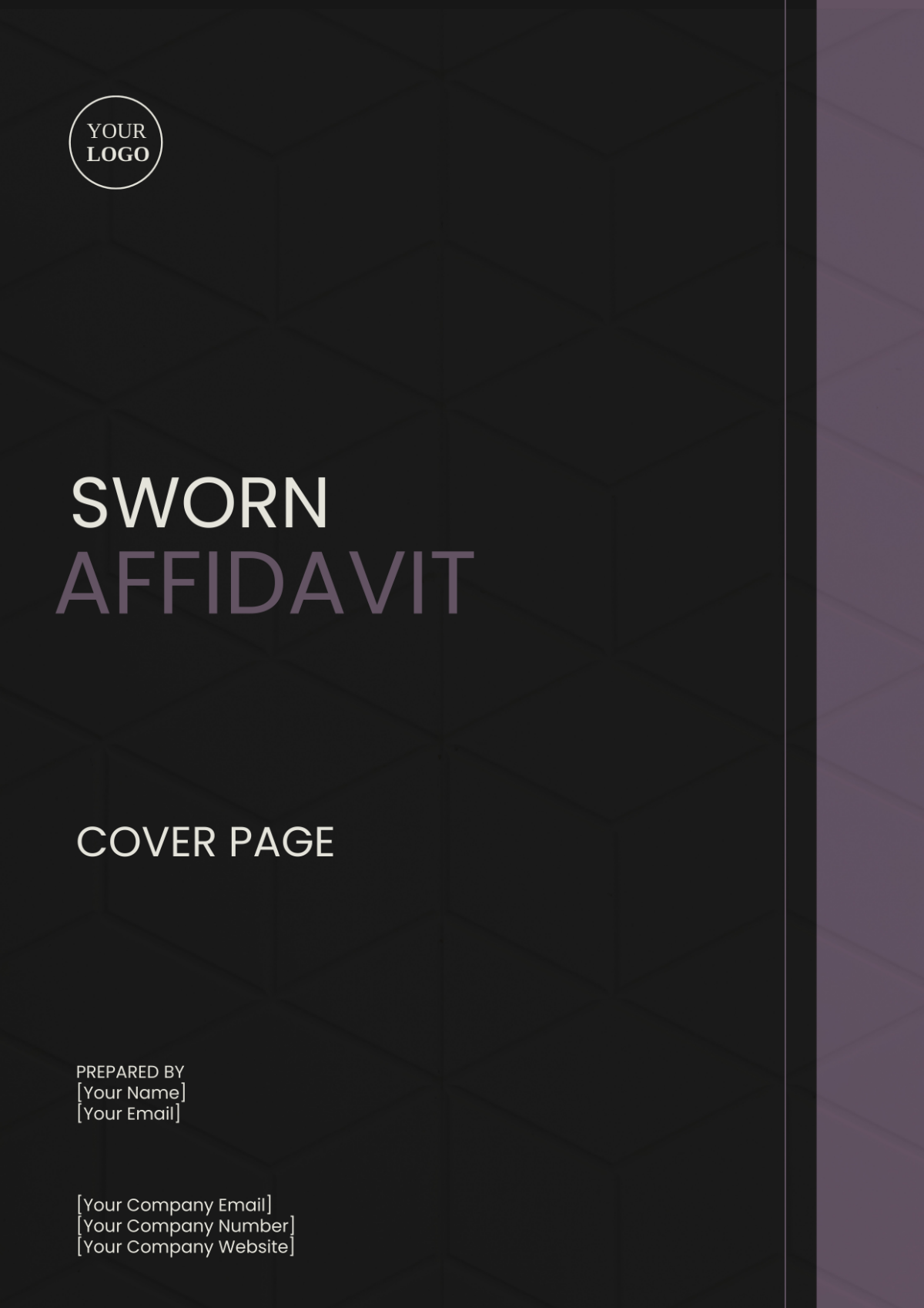 Sworn Affidavit Cover Page Template - Edit Online & Download