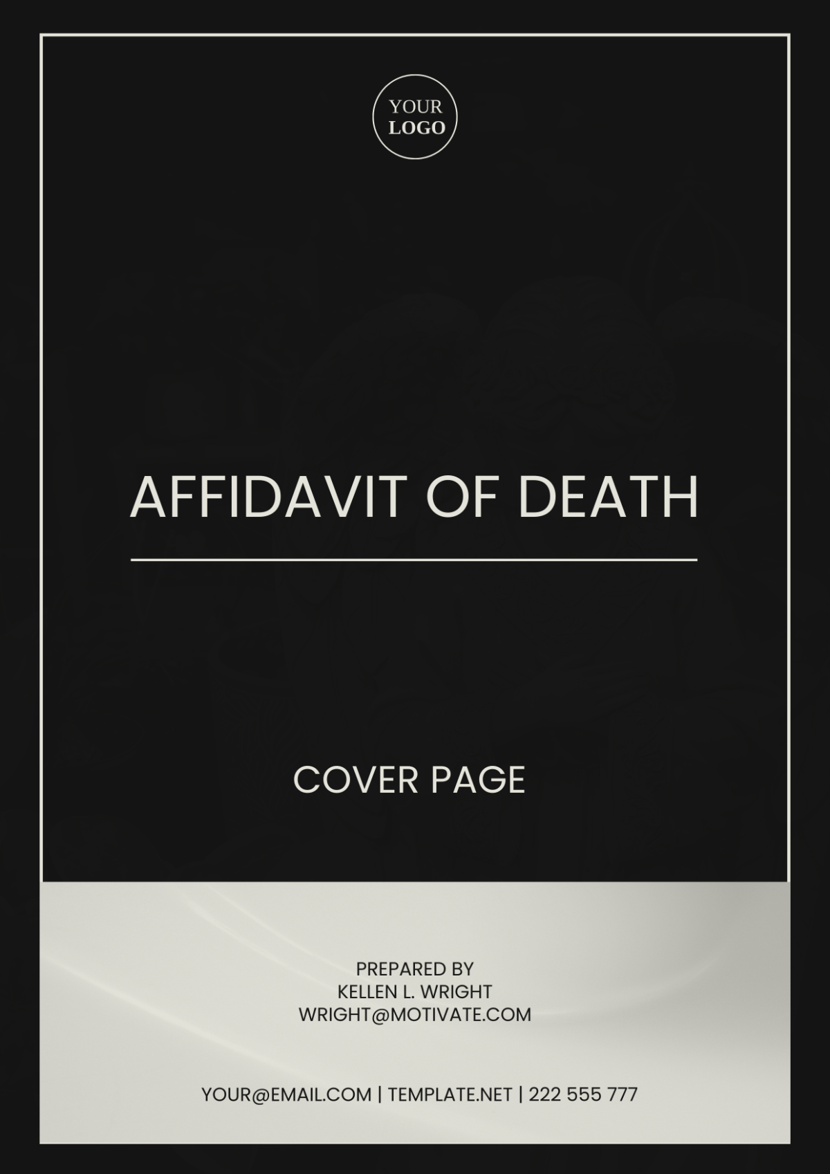 Affidavit of Death Cover Page Template