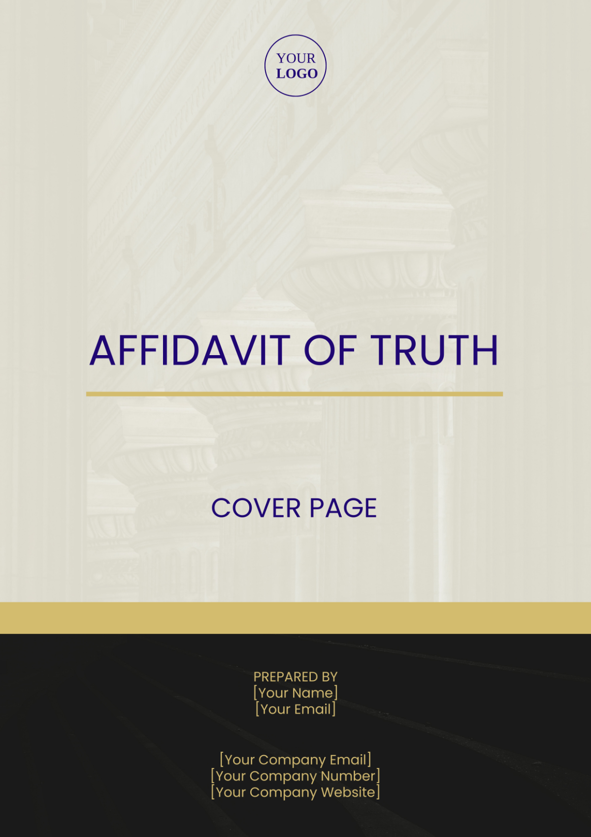 Affidavit of Truth Cover Page Template - Edit Online & Download