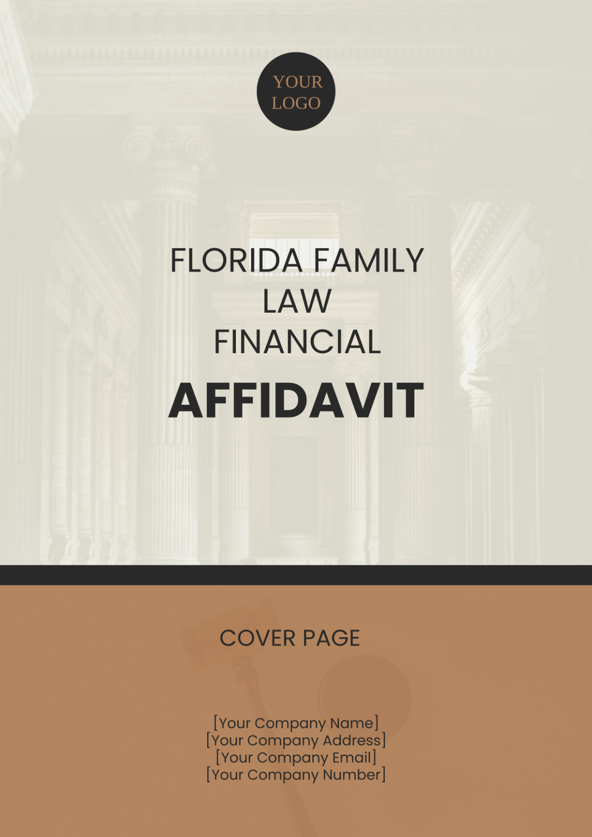 Florida Family Law Financial Affidavit Cover Page