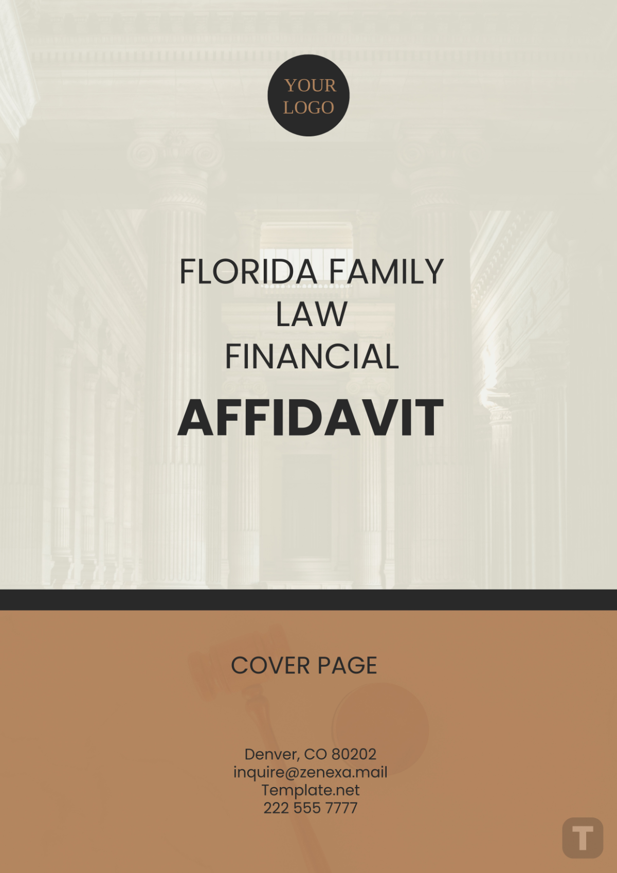 Florida Family Law Financial Affidavit Cover Page Template - Edit Online & Download