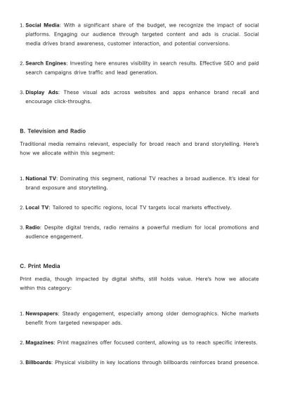 Free Advertising Cost Allocation Report Template to Edit Online