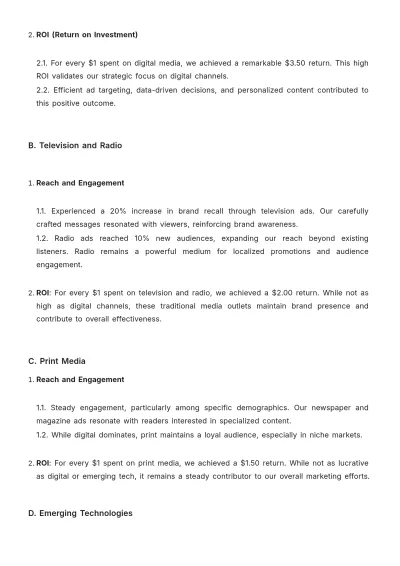 Free Advertising Cost Allocation Report Template to Edit Online
