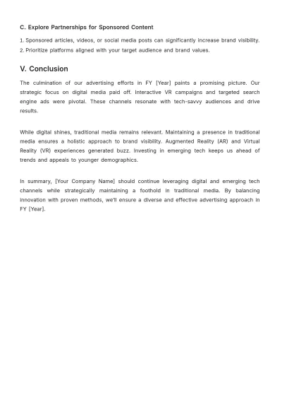Free Advertising Cost Allocation Report Template to Edit Online