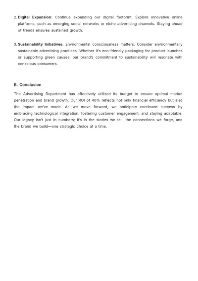 Free Advertising Departmental Budget Review Template to Edit Online