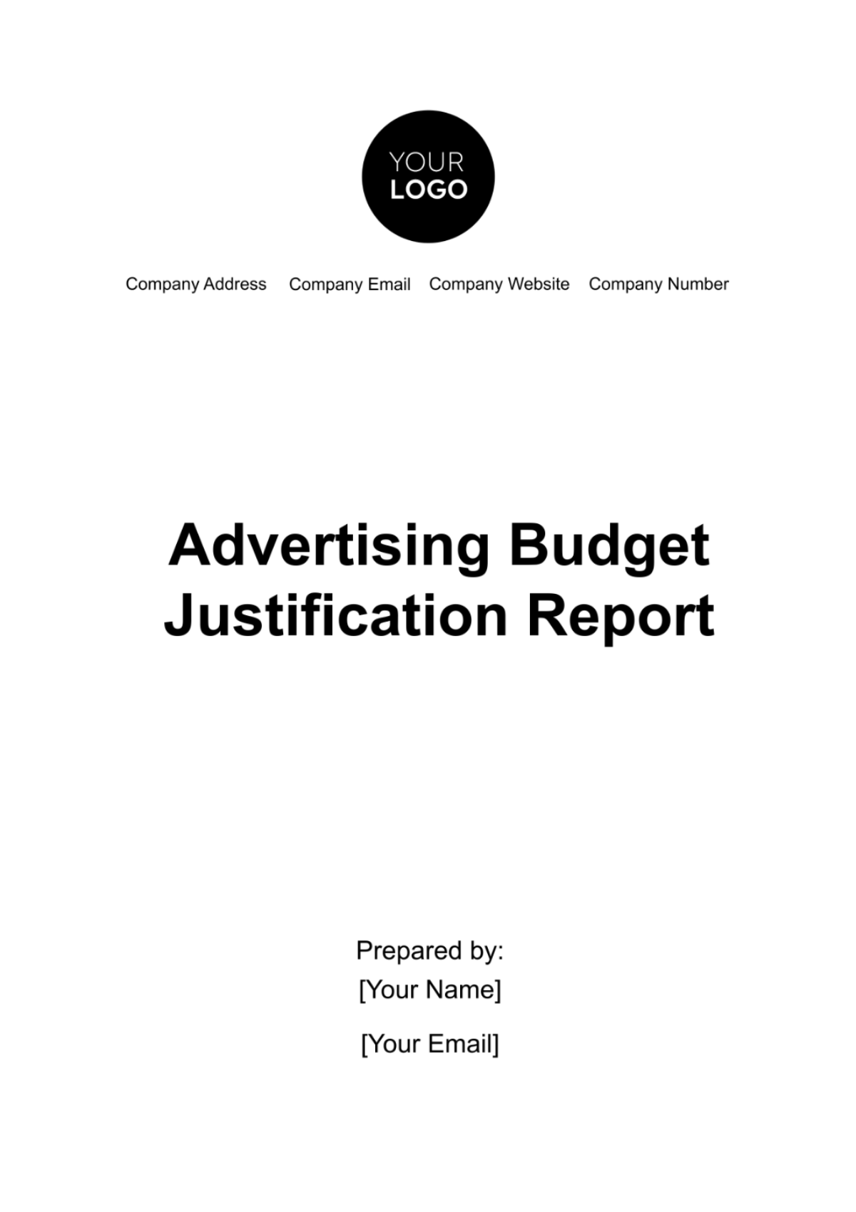 Advertising Budget Justification Report Template - Edit Online & Download