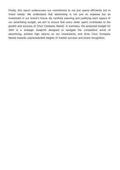Free Advertising Budget Justification Report Template to Edit Online