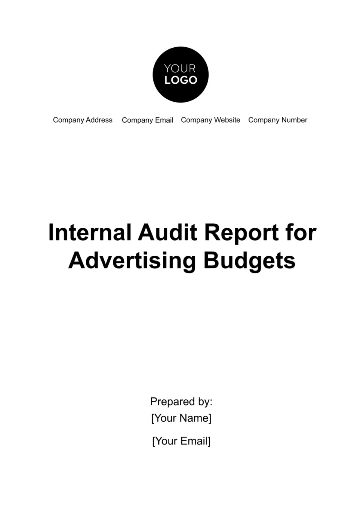 Internal Audit Report for Advertising Budgets Template