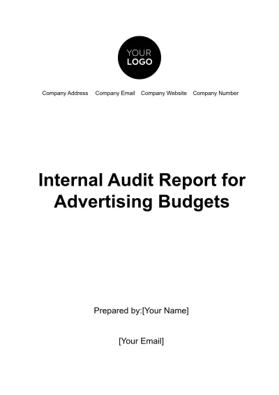 Free Internal Audit Report for Advertising Budgets Template to Edit Online