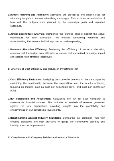 Free Internal Audit Report for Advertising Budgets Template to Edit Online