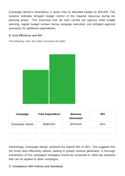 Free Internal Audit Report for Advertising Budgets Template to Edit Online