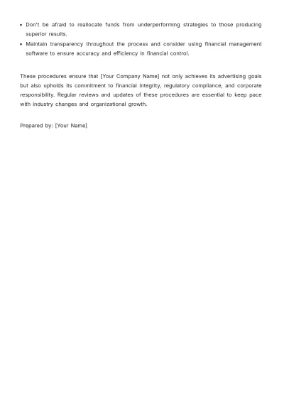 Free Advertising Financial Control Procedures Template to Edit Online
