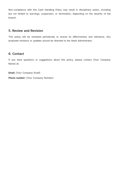 Free Advertising Cash Handling Policy for Departments Template to Edit Online