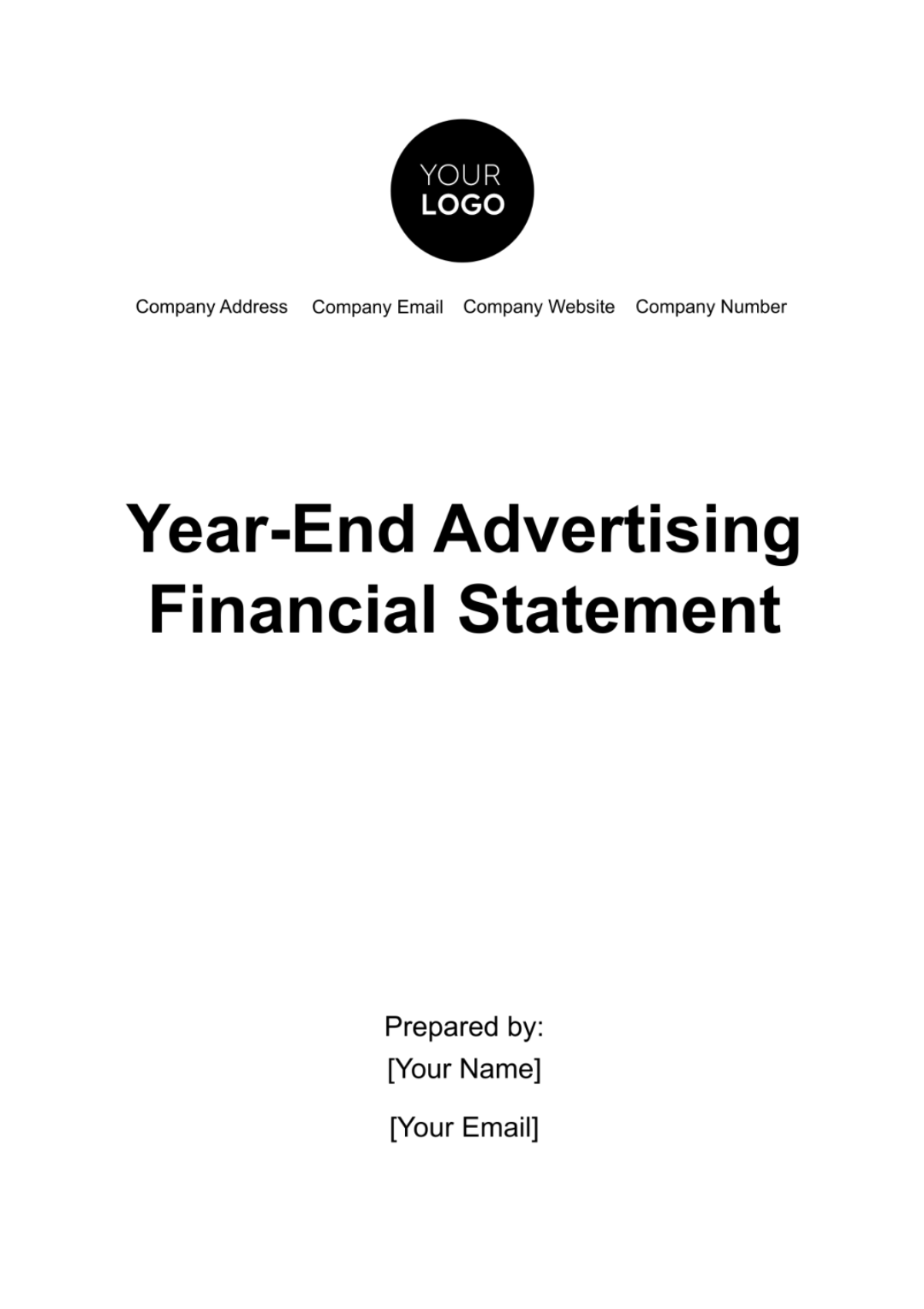 Year-End Advertising Financial Statement Template