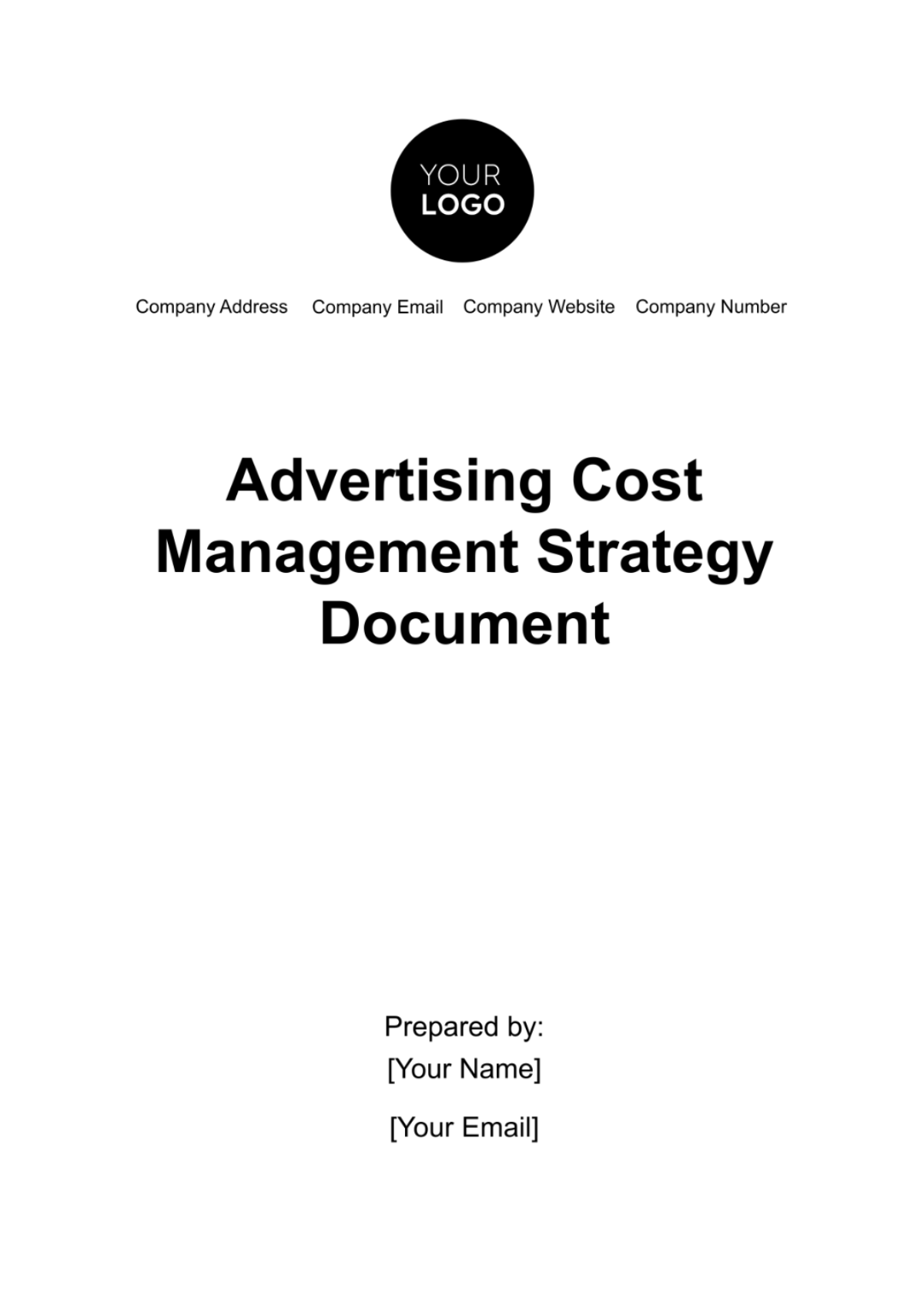 Advertising Cost Management Strategy Document Template