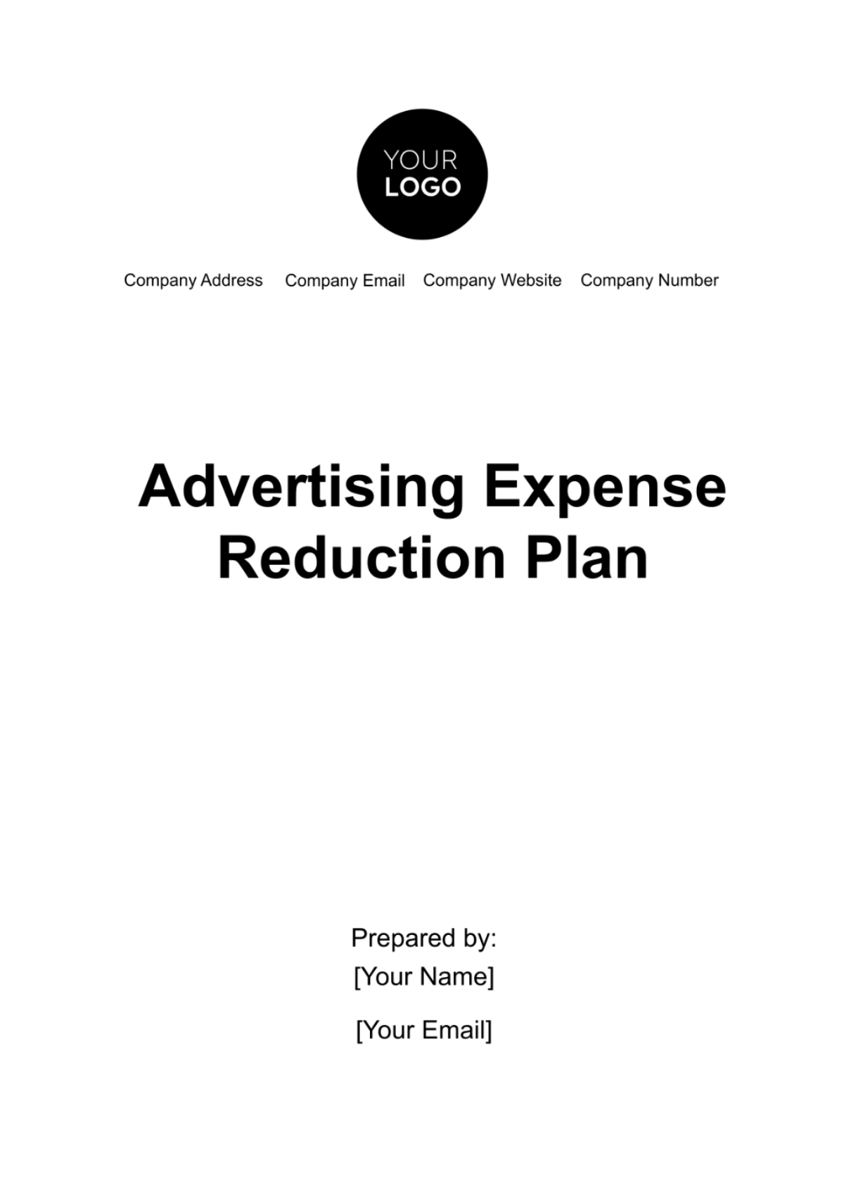 Free Advertising Expense Reduction Plan Template