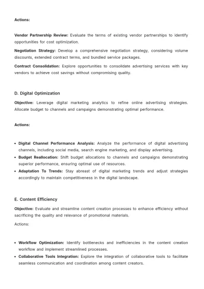 Free Advertising Expense Reduction Plan Template to Edit Online