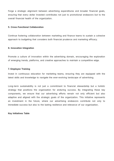 Free Advertising Expense Reduction Plan Template to Edit Online