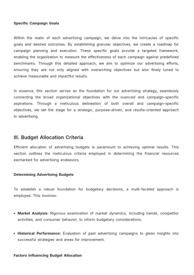 Free Advertising Investment Policy & Procedure Template to Edit Online