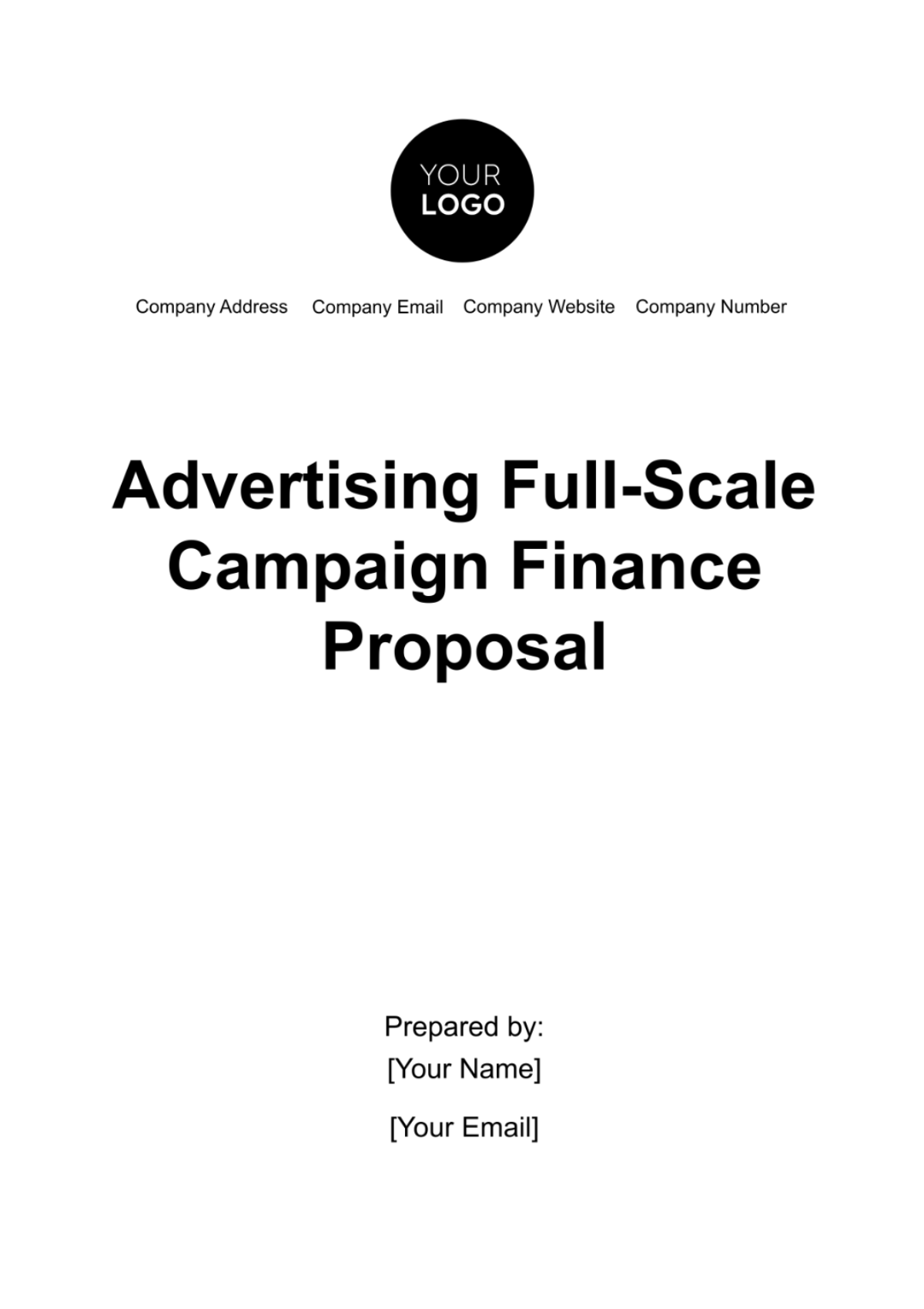 Free Advertising Full-Scale Campaign Finance Proposal Template