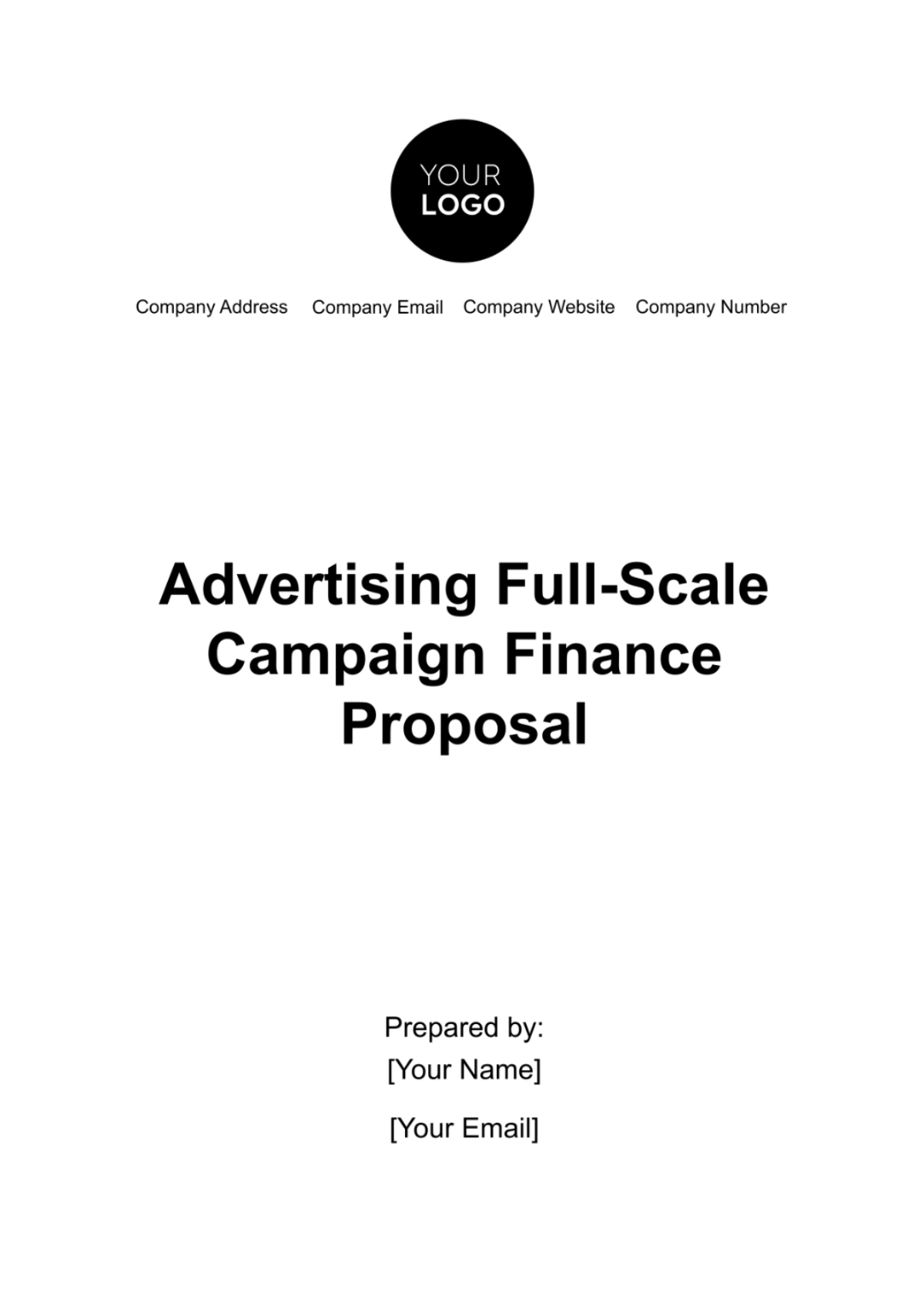 Free Advertising Full-Scale Campaign Finance Proposal Template - Edit ...